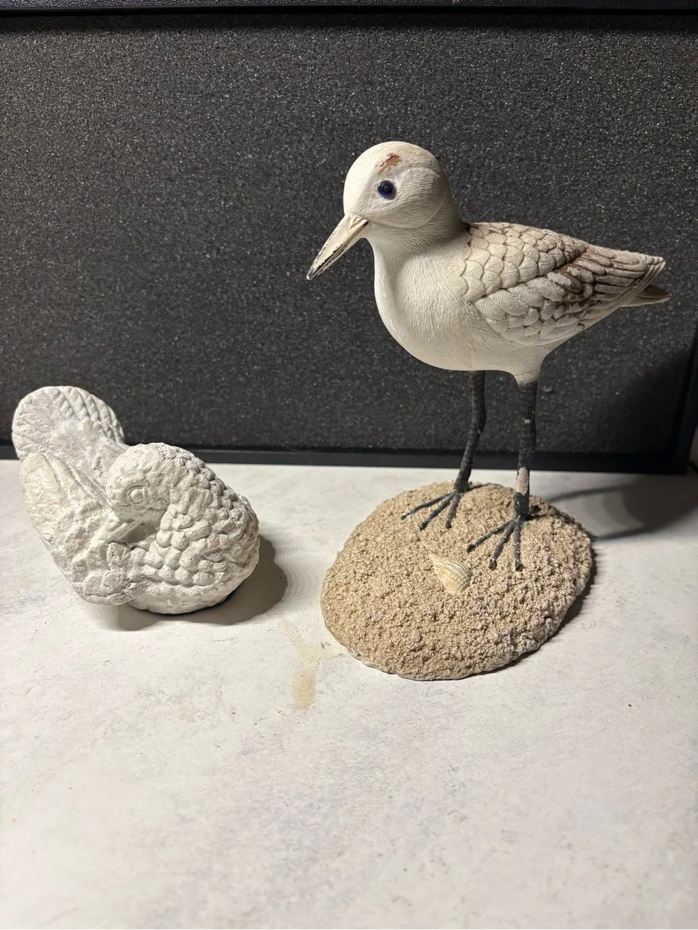 Decorative White Beachbird Figurines- Coastal Table Décor